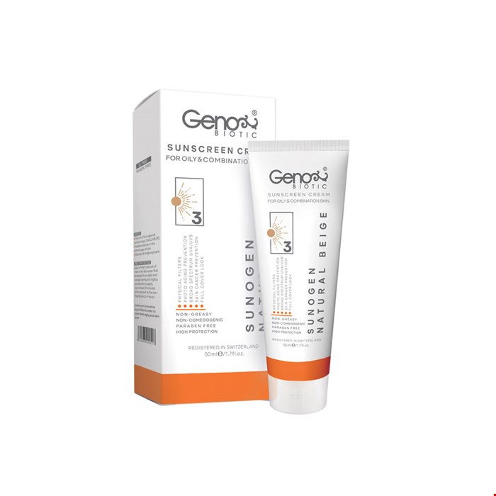 کرم ضد آفتاب رنگی ژنو بایوتیک spf50 پوست چرب و مختلط