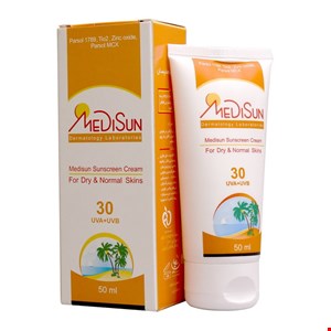 کرم ضدآفتاب Medisun مدیسان spf30 بدون رنگ پوست نرمال و خشک 50 میل