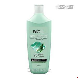  شامپو بدون سولفات بیول مناسب موهای خشک و آسیب دیده Biol Damage Therapy حاوی کراتین و کینوای طلایی حجم 400 میل