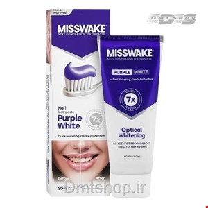 خمیر دندان سفید کننده و ضد زردی میسویک Misswake Purple White حجم 75 میل