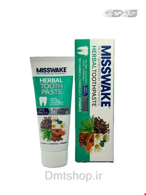 خمير دندان گياهي بدون فلورايد ميسويک Misswake Fluoride Free حجم 75 میل