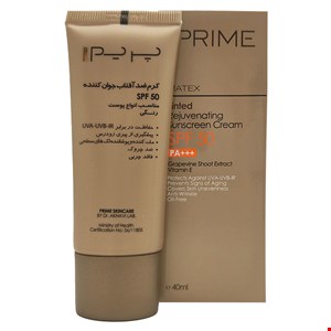 کرم ضد آفتاب پرایم جوان کننده فاقد چربی SPF50 رنگی 40 میل