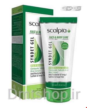 ژل شوینده  غیر صابونی صورت و بدن اسکالپیا Scalpia Face & Body Gel مخصوص پوست چرب و جوشدار حجم 200 میل