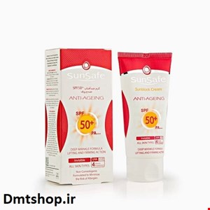 کرم ضد آفتاب سان سیف بدون رنگ ضد چروک SPF50 وزن 50 گرم