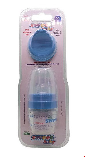 لیوان آب و قنداق خوری سوییت بیبی Sweet baby آبی 30 میل 