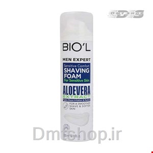 فوم اصلاح مردانه بیول Biol Shaving Foam حاوی عصاره آلوئه ورا مخصوص پوست حساس 200 میل