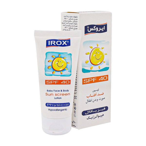 لوسیون ضد آفتاب کودک ایروکس SPF 40 حجم 60 میل
