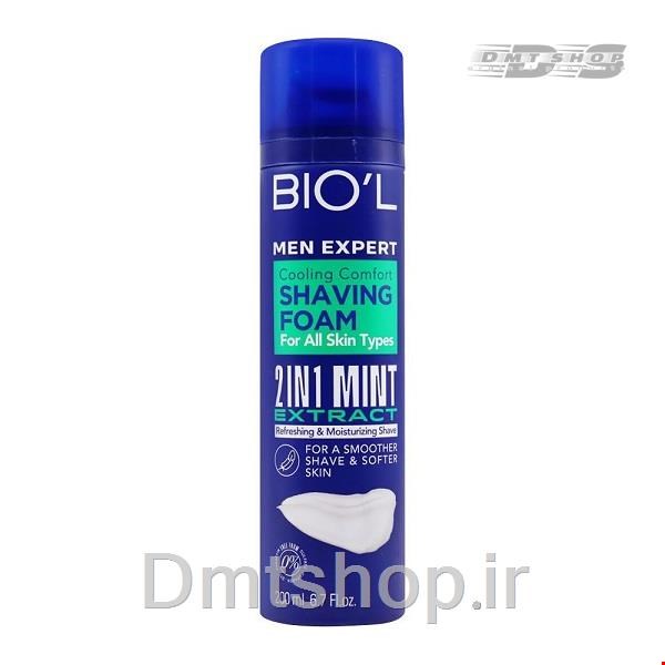 فوم اصلاح مردانه بیول Biol Shaving Foam حاوی عصاره نعناع حجم 200 میل
