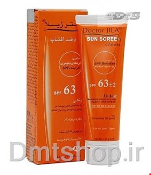 کرم ضدآفتاب رنگی دکتر ژیلا Doctor Jila Sunscreen Cream Spf 63 مناسب انواع پوست حجم 50 گرم
