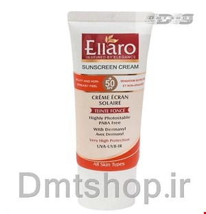 کرم ضد آفتاب الارو رنگی بژ طبیعی Ellaro Sunscreen Cream Spf 50 مناسب انواع پوست حجم 50 میل