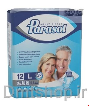 پوشینه بزرگسال چسبی پاراسل  Parasol Adult Diaper سایز بزرگ بسته 12 عددی