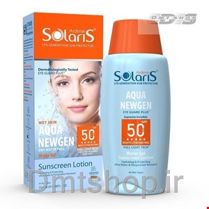 لوسیون ضد آفتاب آبرسان آکوا نیوژن سولاریس Solaris Sunscreen Lotion Spf 50 مناسب انواع پوست حجم 100 میل