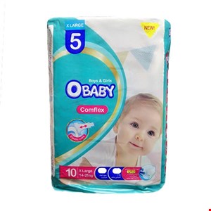 پوشک بچه اوبیبی مدل کامفلکس سایز 5 بسته 10 عددی
