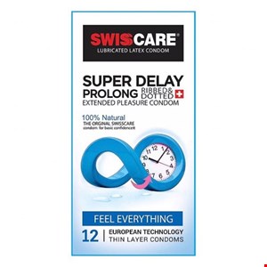 کاندوم فوق تاخیری سوئیس کر 12 عددی مدل Super delay Prolong